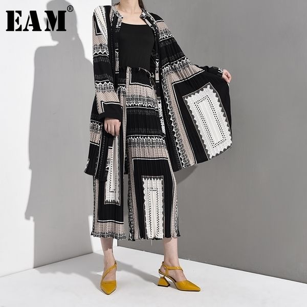 eam autumn winter vneck long sleeve black pattern printed loose wide leg pants two piece suit women fashion ae9990 y200110, White
eam autumn winter vneck long sleeve black pattern printed loose wide leg pants two piece suit women fashion ae9990 y200110, White