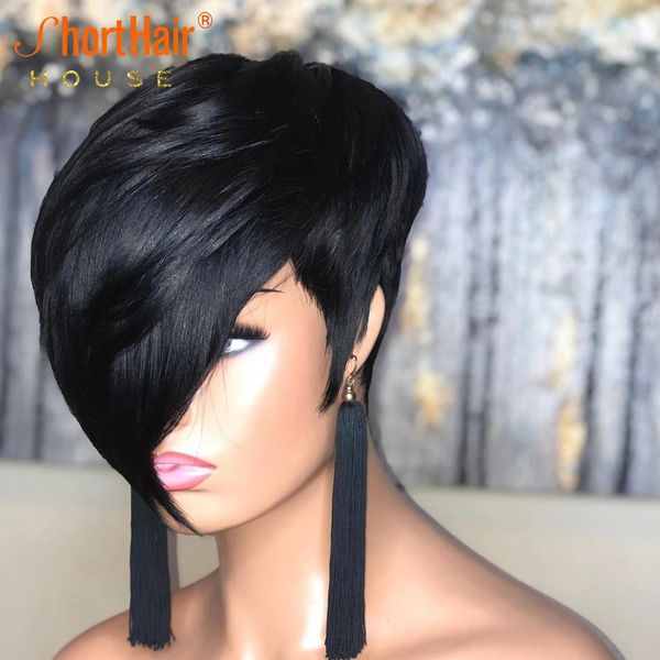 short pixie cut human hair wavy wig natural black color glueless wigs with bangs brazilian remy hair for women full machine made
short pixie cut human hair wavy wig natural black color glueless wigs with bangs brazilian remy hair for women full machine made