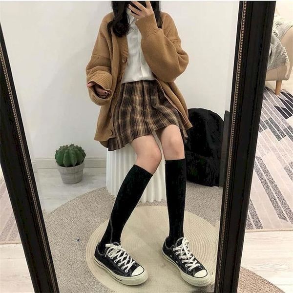 spring and autumn japanese preppy style pleated skirt female student plaid high waist harajuku jk women skirts korean 210315, Black
spring and autumn japanese preppy style pleated skirt female student plaid high waist harajuku jk women skirts korean 210315, Black