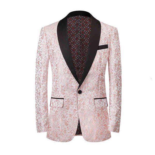 men's suits & blazers pink jacquard coat small suit casual men's dress slim wedding, White;black
men's suits & blazers pink jacquard coat small suit casual men's dress slim wedding, White;black
