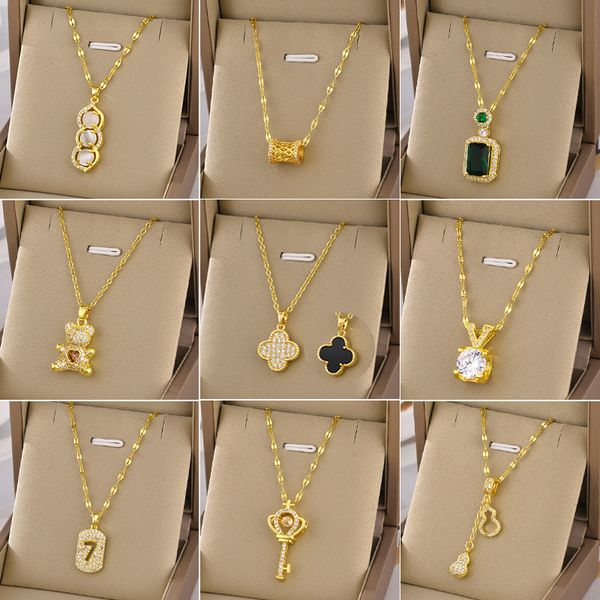 not fade titanium steel necklaces crystal rhinestone love heart animal bear flower moon key double ring pendant charm fashion diamond choker, Silver
not fade titanium steel necklaces crystal rhinestone love heart animal bear flower moon key double ring pendant charm fashion diamond choker, Silver