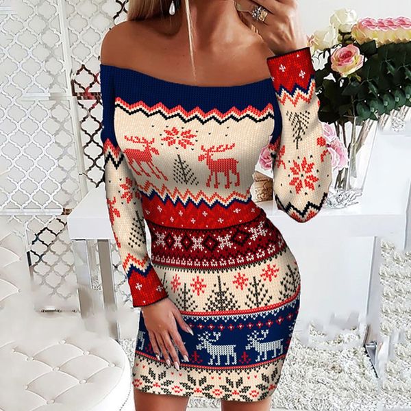 autumn winter new christmas dress fashion long sleeve slash neck print christmas dress female slim mini dress, White;black
autumn winter new christmas dress fashion long sleeve slash neck print christmas dress female slim mini dress, White;black