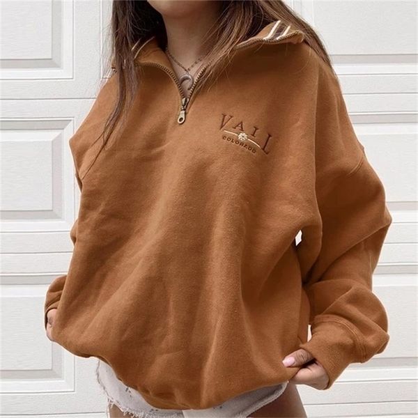women zip lapel hoodie sweatshirt autumn winter letter print pullovers sweatshirt casual long sleeve loose sweatshirt lj201130, Black
women zip lapel hoodie sweatshirt autumn winter letter print pullovers sweatshirt casual long sleeve loose sweatshirt lj201130, Black