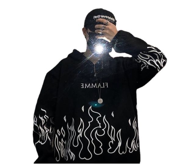 oversized men hoodies casual flame print sweatshirt korean style autumn long sleeve hooded female pullovers, Black
oversized men hoodies casual flame print sweatshirt korean style autumn long sleeve hooded female pullovers, Black