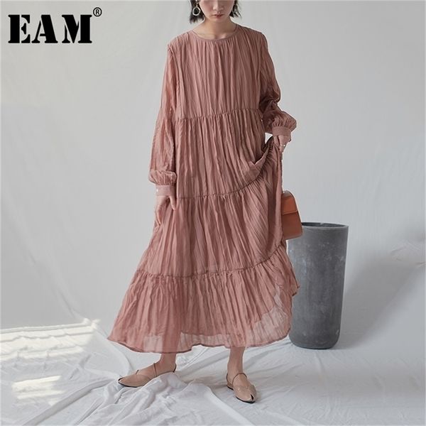 eam 2020 new spring autumn round neck long sleeve white loose long pleated chiffon cake long dress women fashion jr170 lj200818, Black;pink
eam 2020 new spring autumn round neck long sleeve white loose long pleated chiffon cake long dress women fashion jr170 lj200818, Black;pink