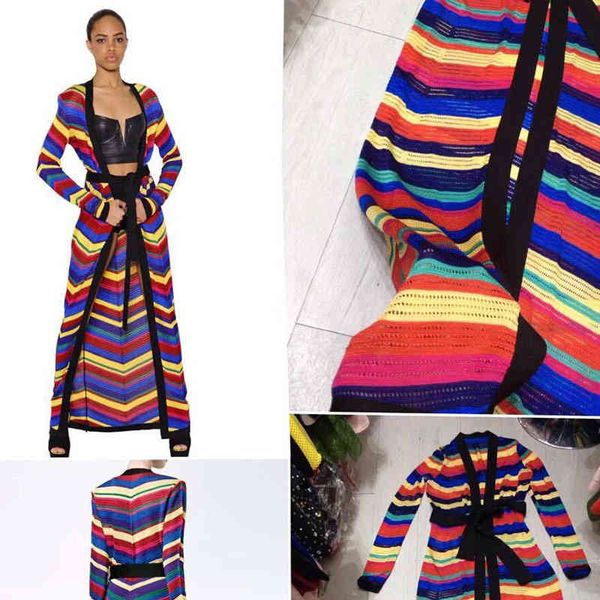 women's knits & tees 2022 beautiful color striped belt extended mesh knitted cardigan coat ehmn, White
women's knits & tees 2022 beautiful color striped belt extended mesh knitted cardigan coat ehmn, White