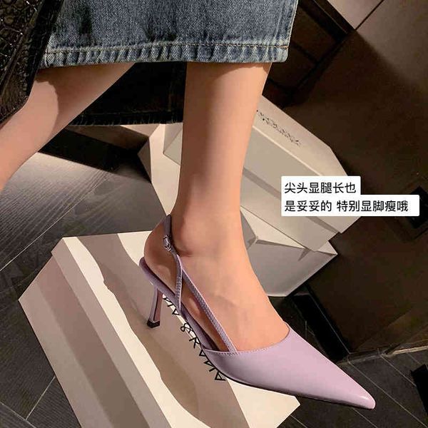 sandals pointed thin heel shallow mouth simple baotou back empty sandals summer cowhide korean comfortable y74l, Black
sandals pointed thin heel shallow mouth simple baotou back empty sandals summer cowhide korean comfortable y74l, Black