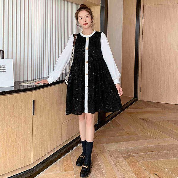 spring black and white patchwork loose maternity sequins knitted dress long sleeve fashion pregnant woman formal clothing wholesale j220628
spring black and white patchwork loose maternity sequins knitted dress long sleeve fashion pregnant woman formal clothing wholesale j220628