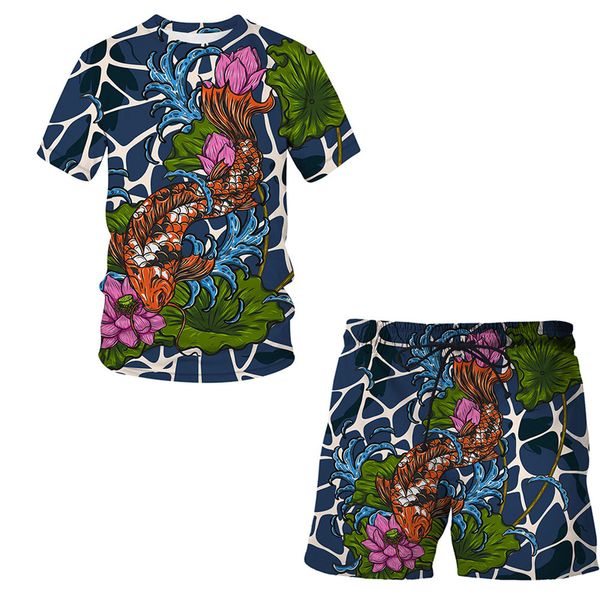 3d koi ornamental fish men's clothing sportswear suit summer t-shirt shorts suit men and women short-sleeved two-piece suit 220624, Gray
3d koi ornamental fish men's clothing sportswear suit summer t-shirt shorts suit men and women short-sleeved two-piece suit 220624, Gray