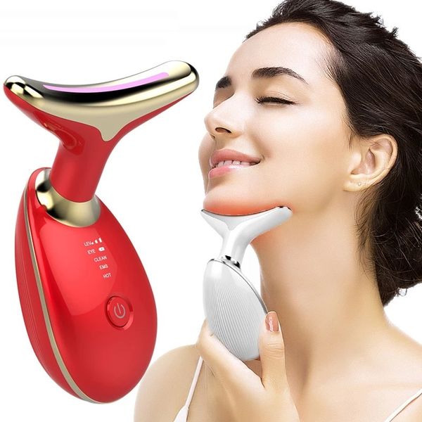 thermal neck lifting tighten massager electric microcurrent beauty device for face and neck
