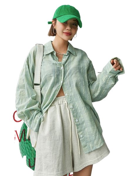 dazy plaid drop shoulder tunic blouse 40bb#, White 
dazy plaid drop shoulder tunic blouse 40bb#, White