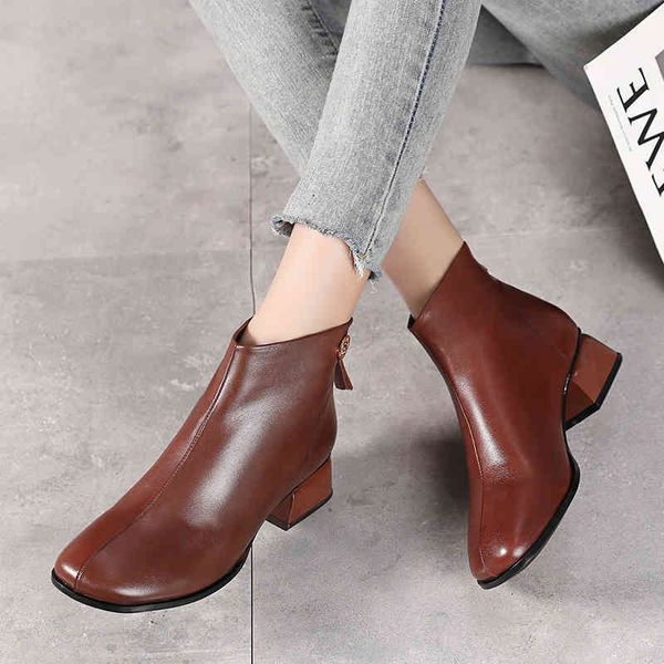 slippers leather brown square toe short boots women's spring and autumn single versatile thick heel british large 43 qatj, Black
slippers leather brown square toe short boots women's spring and autumn single versatile thick heel british large 43 qatj, Black