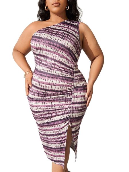 sxy plus tie dye one shoulder dress f0mc#, Black
sxy plus tie dye one shoulder dress f0mc#, Black