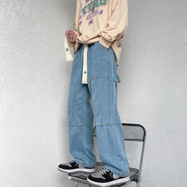 men's jeans 2022 spring men's braided rope fashion loose straight casual jean pants cowboy mens streetwear trend trousers, Blue
men's jeans 2022 spring men's braided rope fashion loose straight casual jean pants cowboy mens streetwear trend trousers, Blue