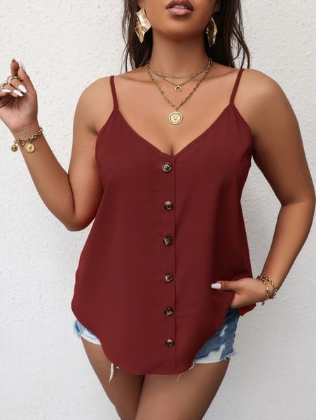 plus fake button cami s7a2#, Black
plus fake button cami s7a2#, Black