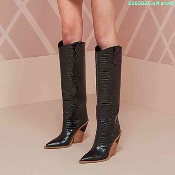 shaped wedge pointed toe boots knee high slip on women fashion concise spring autume party dress boots shoes black blue pink 220514
shaped wedge pointed toe boots knee high slip on women fashion concise spring autume party dress boots shoes black blue pink 220514