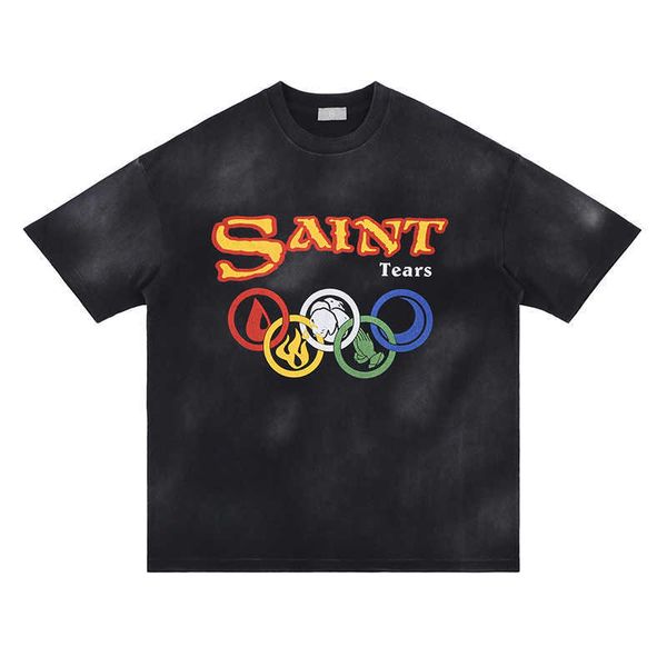 men's t-shirts summer 2022 new saint circle print vintage wash used short sleeve men's and women's loose casual round neck t-, White;black
men's t-shirts summer 2022 new saint circle print vintage wash used short sleeve men's and women's loose casual round neck t-, White;black