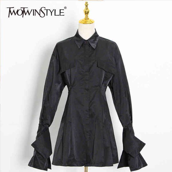 solid color dress for women lapel collar flare sleeves high waist mini slim dresses shirt spring 210423, Black;gray
solid color dress for women lapel collar flare sleeves high waist mini slim dresses shirt spring 210423, Black;gray