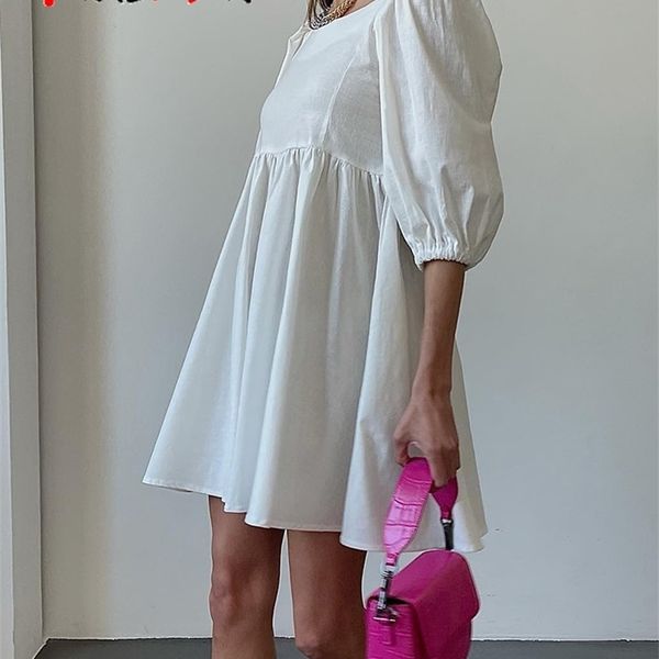 womens summer dress white elegant 100% cotton casual dresses short sleeve ruffle aline mini green dress for women hit 220615, Black;gray
womens summer dress white elegant 100% cotton casual dresses short sleeve ruffle aline mini green dress for women hit 220615, Black;gray