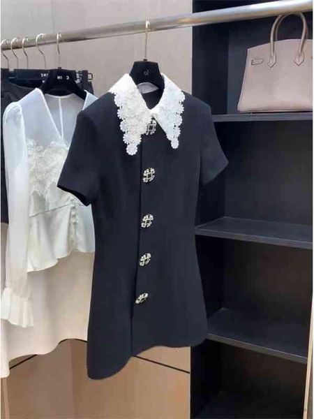 casual dresses summer 2022 women's dress french small short skirt doll neck fragrance black xhjm, Black;gray
casual dresses summer 2022 women's dress french small short skirt doll neck fragrance black xhjm, Black;gray