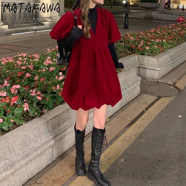 sweet slim waist vneck femme robe bubble sleeve red dress solid color bottoming shirt two piece outfits for women 210506, White
sweet slim waist vneck femme robe bubble sleeve red dress solid color bottoming shirt two piece outfits for women 210506, White