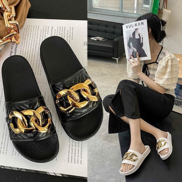 flat slippers women's 2022 summer new fashion wear out korean leisure style chain line beach large sandals, Black
flat slippers women's 2022 summer new fashion wear out korean leisure style chain line beach large sandals, Black