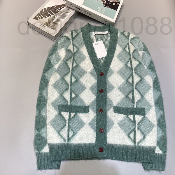 women's sweaters designer high version knitted v-neck mohair plaid cardigan men's and women's same lazy style loose coat 2022, White;black
women's sweaters designer high version knitted v-neck mohair plaid cardigan men's and women's same lazy style loose coat 2022, White;black