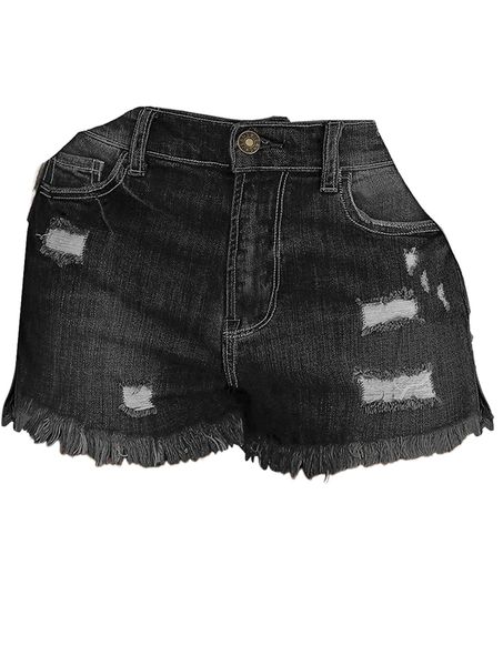 women's casual summer ripped washed distressed stretch denim jean shorts w8hm#, White;black
women's casual summer ripped washed distressed stretch denim jean shorts w8hm#, White;black