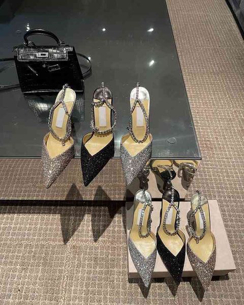 sandals high setting one line with thin heels pointed sequins back empty chain high heels women, Black
sandals high setting one line with thin heels pointed sequins back empty chain high heels women, Black