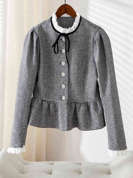 women's jackets small fragrant wind thousand birds lattice wood ear collar woolen jacket short small shrug wool single breasted bandage, Black;brown
women's jackets small fragrant wind thousand birds lattice wood ear collar woolen jacket short small shrug wool single breasted bandage, Black;brown