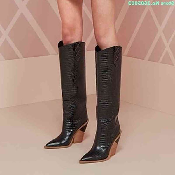 shaped wedge pointed toe boots knee high slip on women fashion concise spring autume party dress boots shoes black blue pink 220514
shaped wedge pointed toe boots knee high slip on women fashion concise spring autume party dress boots shoes black blue pink 220514