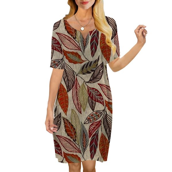 women dress vintage leaves 3d printed vneck loose casual short sleeve shift dress for female dresses elegant style 220616, Black;gray
women dress vintage leaves 3d printed vneck loose casual short sleeve shift dress for female dresses elegant style 220616, Black;gray