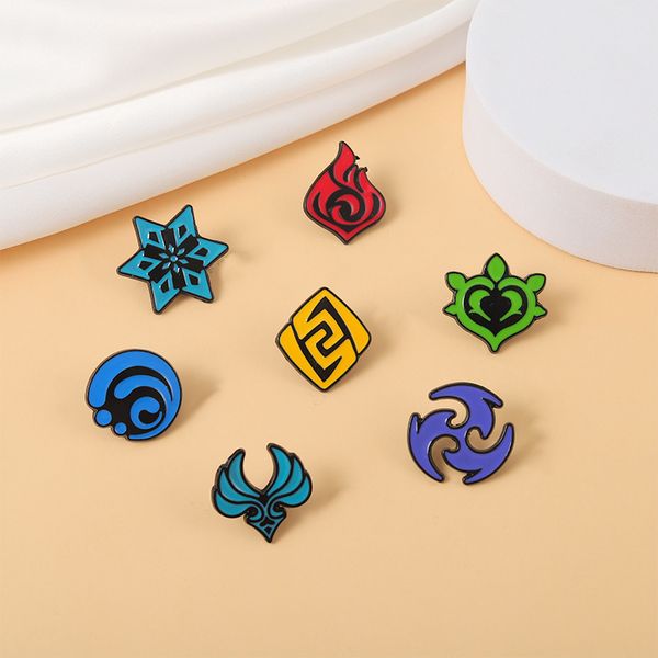 anime yuanshen brooch surrounding water fire ice thunder wind rock grass element design enamel pins creative two-dimensional cos alloy metal, Gray
anime yuanshen brooch surrounding water fire ice thunder wind rock grass element design enamel pins creative two-dimensional cos alloy metal, Gray