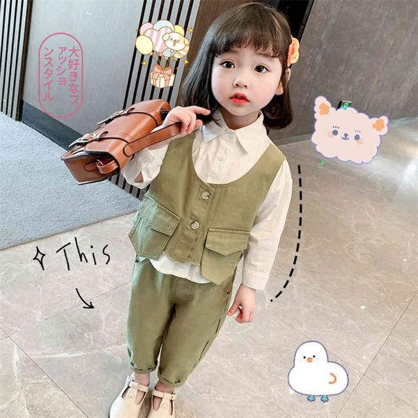 kids clothes girls patchwork suit for girls vest blouse pants girl outfit casual style childrens clothing 210412, White
kids clothes girls patchwork suit for girls vest blouse pants girl outfit casual style childrens clothing 210412, White
