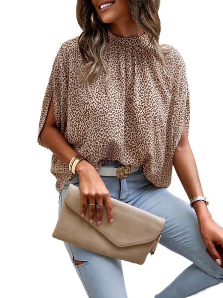 dalmatian print tie back blouse 95kc#, White