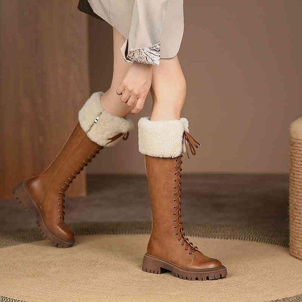 boots lamb wool snow boots lace up round head autumn winter simple korean warm high teuf, Black
boots lamb wool snow boots lace up round head autumn winter simple korean warm high teuf, Black