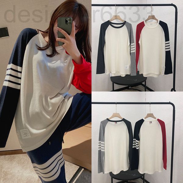 women's knits & tees designer tb college style color blocking knitted sweater loose lazy long sleeved t-shirt, casual and thin y9if, White
women's knits & tees designer tb college style color blocking knitted sweater loose lazy long sleeved t-shirt, casual and thin y9if, White