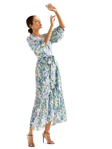 x beeba allover floral print lantern sleeve ruffle hem belted wrap dress b4rn#, Black;gray
x beeba allover floral print lantern sleeve ruffle hem belted wrap dress b4rn#, Black;gray