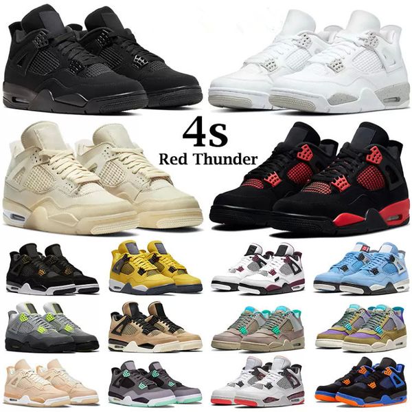 mens womens basketball shoes jumpman 4s red thunder 4 fire cactus jack university blue white oreo designer sneakers, Black
mens womens basketball shoes jumpman 4s red thunder 4 fire cactus jack university blue white oreo designer sneakers, Black
