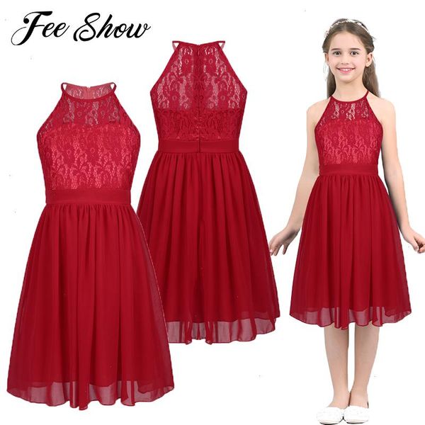 children kids girls lace chiffon halter neck flower dress princess pageant wedding bridesmaid birthday party summer, Red;yellow
children kids girls lace chiffon halter neck flower dress princess pageant wedding bridesmaid birthday party summer, Red;yellow