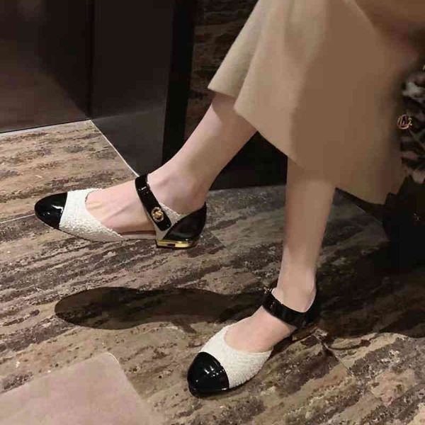 sandals small fragrance color matching low heel small gold buckle shallow mouth temperament bag one-line rhombic lattice, Black
sandals small fragrance color matching low heel small gold buckle shallow mouth temperament bag one-line rhombic lattice, Black