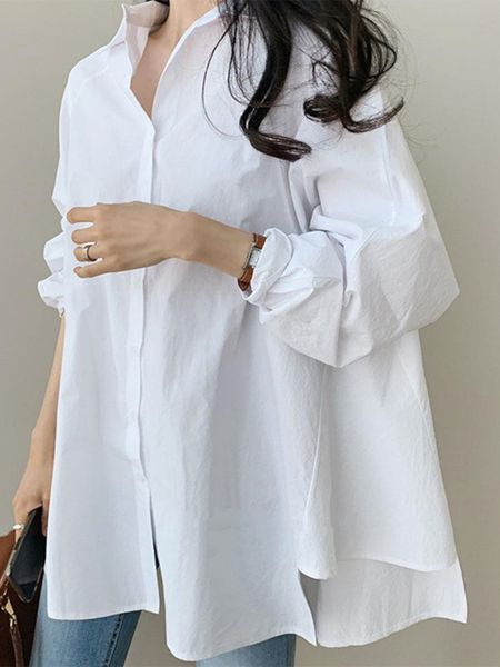 zanzea women blouse autumn white shirts fashion lapel long sleeve buttons asymmetrical baggy casual solid blusas 220809
zanzea women blouse autumn white shirts fashion lapel long sleeve buttons asymmetrical baggy casual solid blusas 220809