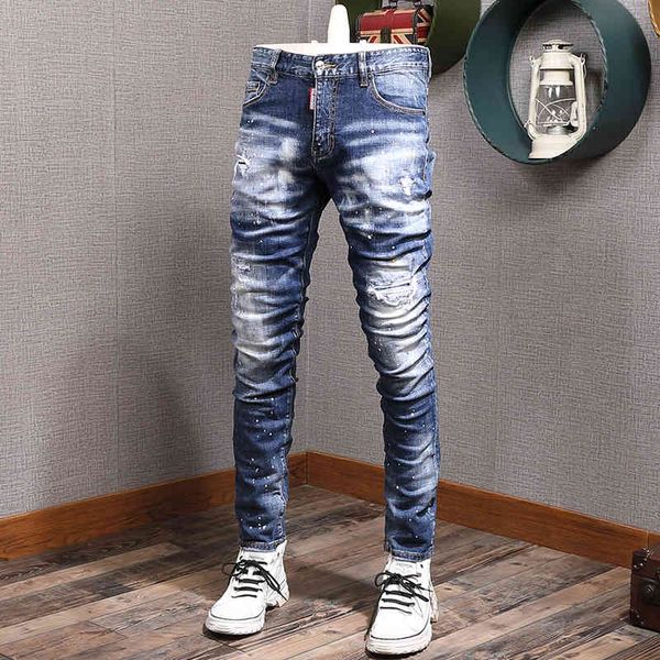 men's jeans high street fashion hole patch cat beard splashing slim fit small feet micro elastic casual washed men's jeans pants p, Blue
men's jeans high street fashion hole patch cat beard splashing slim fit small feet micro elastic casual washed men's jeans pants p, Blue