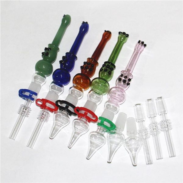 Image of Smoke Silicone Glass Nectar Collector Mini Straw Water Pipes Hookahs with Quartz Tips Titanium Nail For smoking accessories Dab Rig
