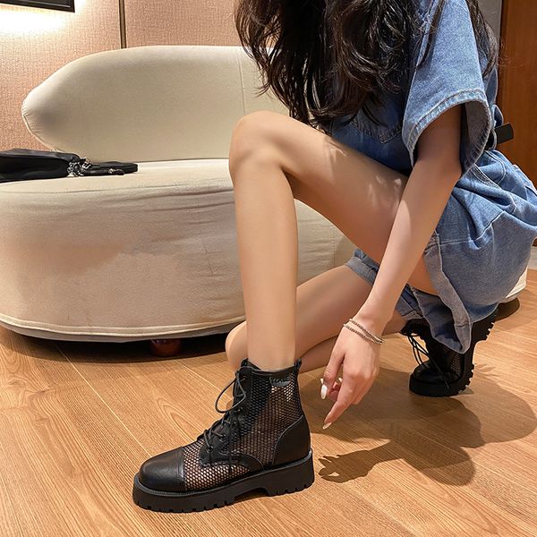 black mesh sandals women's summer leather martin boots british style all-match hollow hollow mesh boots short boots thick heel platform
black mesh sandals women's summer leather martin boots british style all-match hollow hollow mesh boots short boots thick heel platform