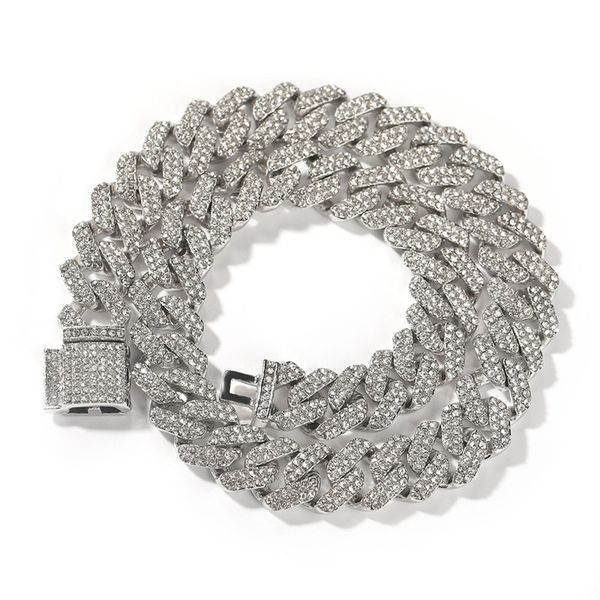 13mm cuban chain necklace alloy iced out full diamond hip hop jewelry for men women, Silver
13mm cuban chain necklace alloy iced out full diamond hip hop jewelry for men women, Silver