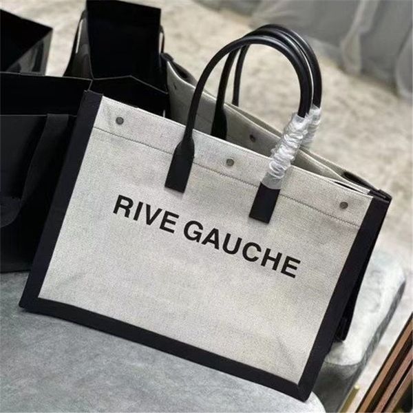 rive gauche tote shopping bag canvas handbag high-quality fashion linen large beach bags luxury designer travel bag, Black
rive gauche tote shopping bag canvas handbag high-quality fashion linen large beach bags luxury designer travel bag, Black
