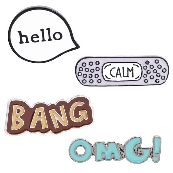 cartoon letter brooches 4pcs set silver plated enamel badges english alphabet bubble slogan omg band hello calm alloy pin denim shirt jewelr, Gray
cartoon letter brooches 4pcs set silver plated enamel badges english alphabet bubble slogan omg band hello calm alloy pin denim shirt jewelr, Gray