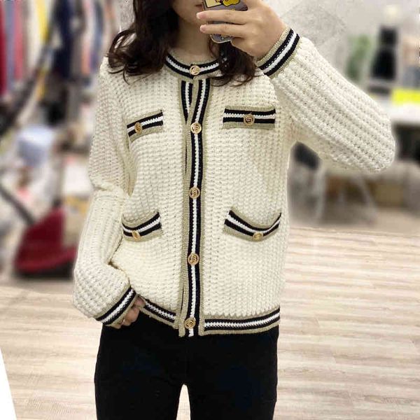 women's knits & tees fadan family 20 spring and summer coat knit cardigan female round neck contrast color splicing early sweater tre, White
women's knits & tees fadan family 20 spring and summer coat knit cardigan female round neck contrast color splicing early sweater tre, White