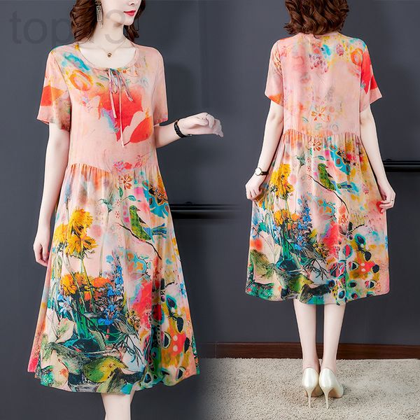 casual dresses designer printed silk dress loose large fashionable age reducing lace up medium long belly covering middle-aged mother's, Black;gray
casual dresses designer printed silk dress loose large fashionable age reducing lace up medium long belly covering middle-aged mother's, Black;gray